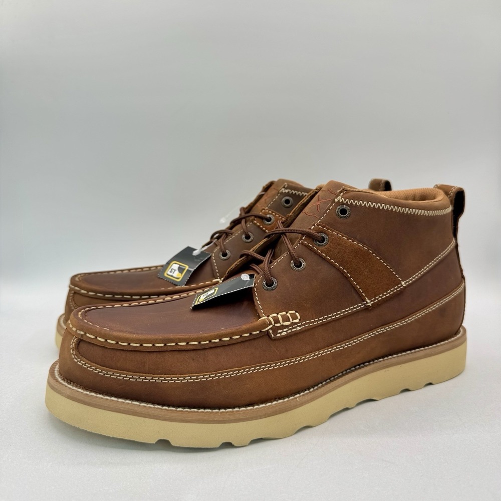 Twisted X Wedge Driving Moc Boots Men's Size 11 M Brown Leather Steel Toe